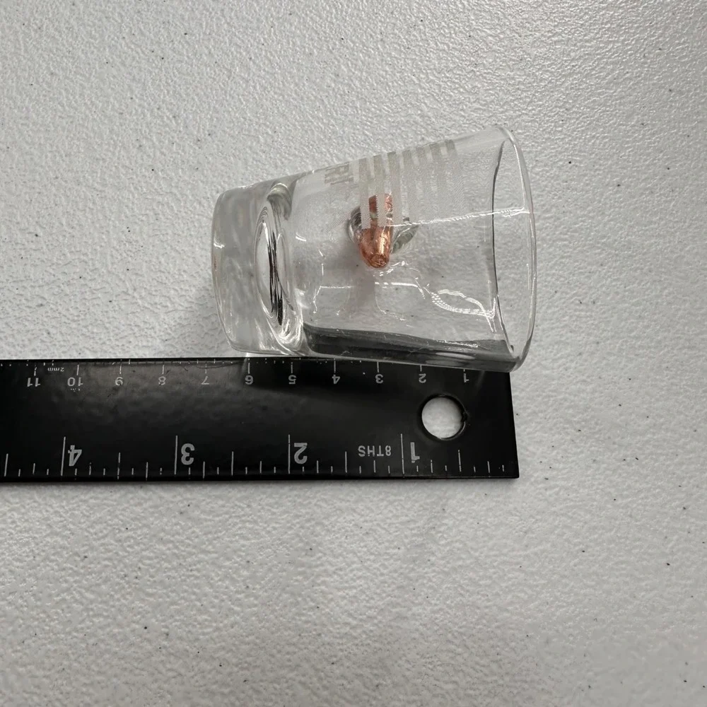 Handcrafted Shot Glass‎ Real Bullet Embedded USA Copper Trump American Freedom